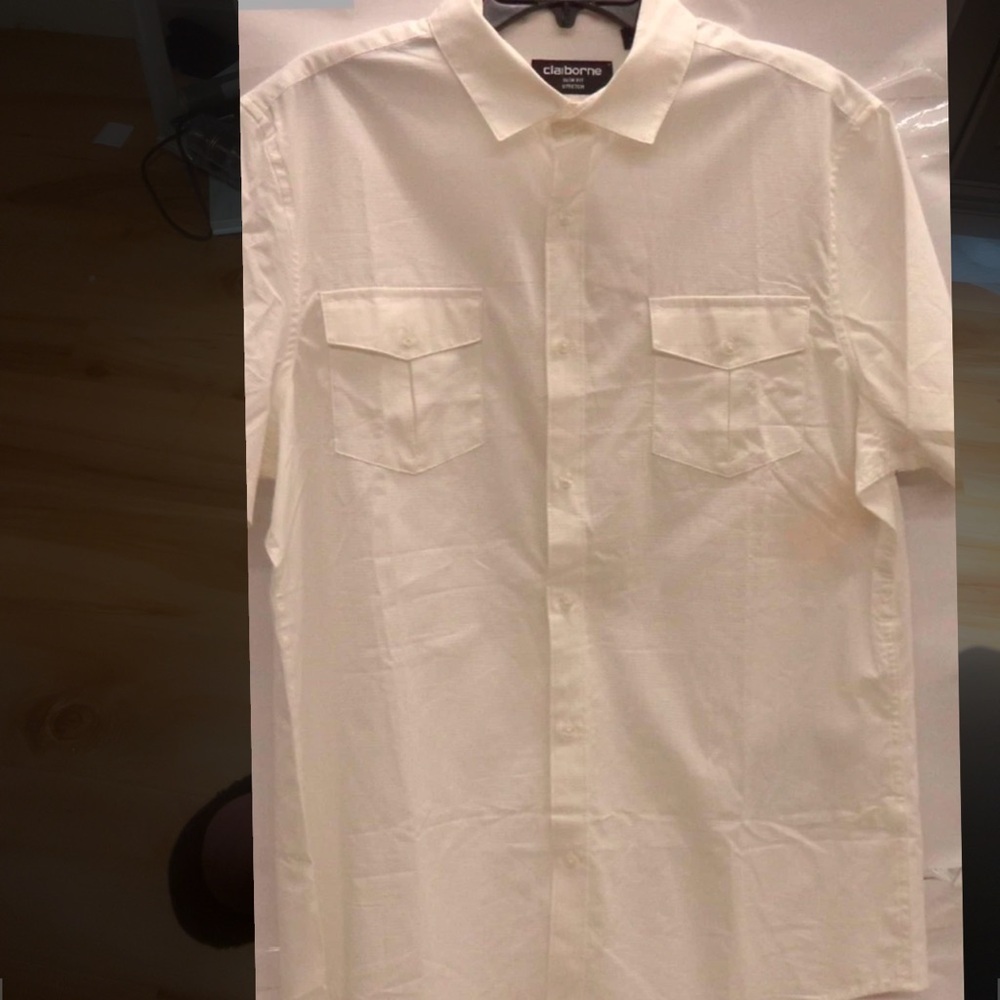 Claiborne Men's Cream Button Down Shirt